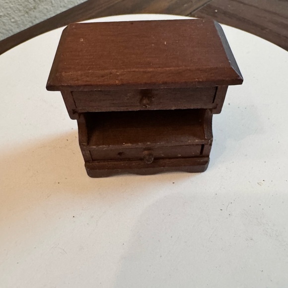 Vintage Wood Dollhouse Furniture Side Table - Picture 1 of 4